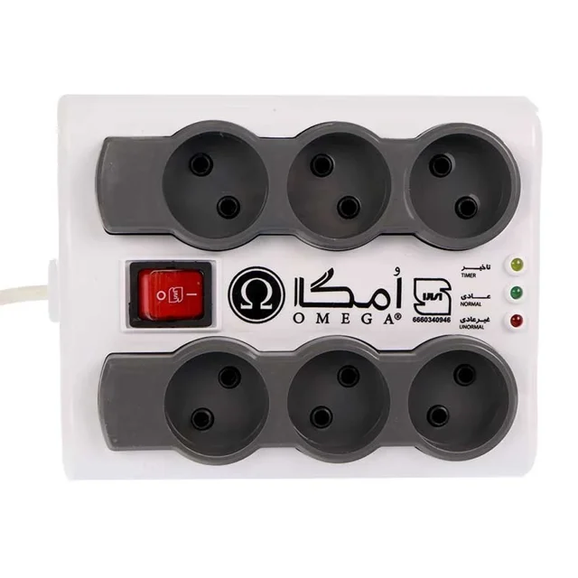 محافظ برق صوتی تصویری 6 خانه امگا