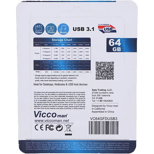 ViccoMan VC374 USB3.1 64GB Flash Drive