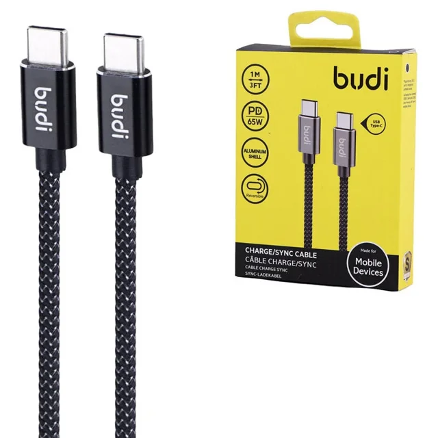 Budi DC206TT10 Type-C To Type-C 65W 1m Fast Charging Cable