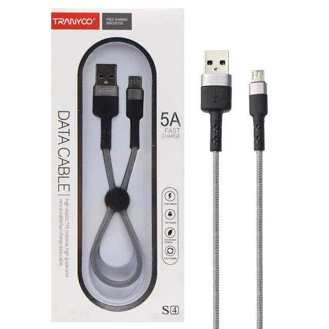 کابل کوتاه میکرو یو اس بی فست شارژ Tranyoo S4 5A